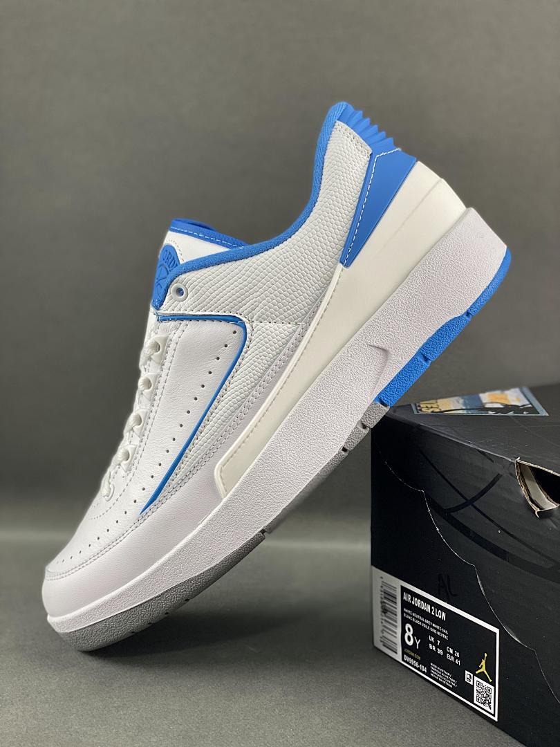 Nike Air Jordan 2 Low 'University Blue' Men's Sneakers DX4401-104 - White Royal Blue Grey Retro Basketball Shoes