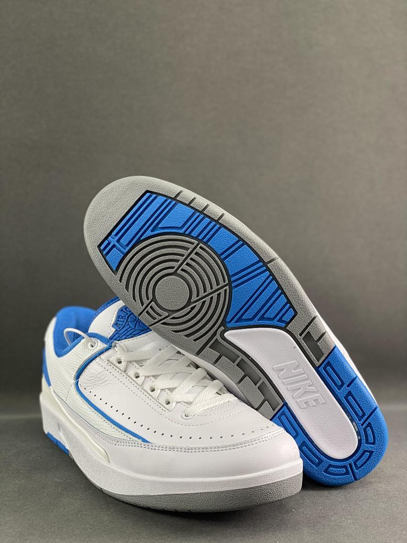 Nike Air Jordan 2 Low 'University Blue' Men's Sneakers DX4401-104 - White Royal Blue Grey Retro Basketball Shoes