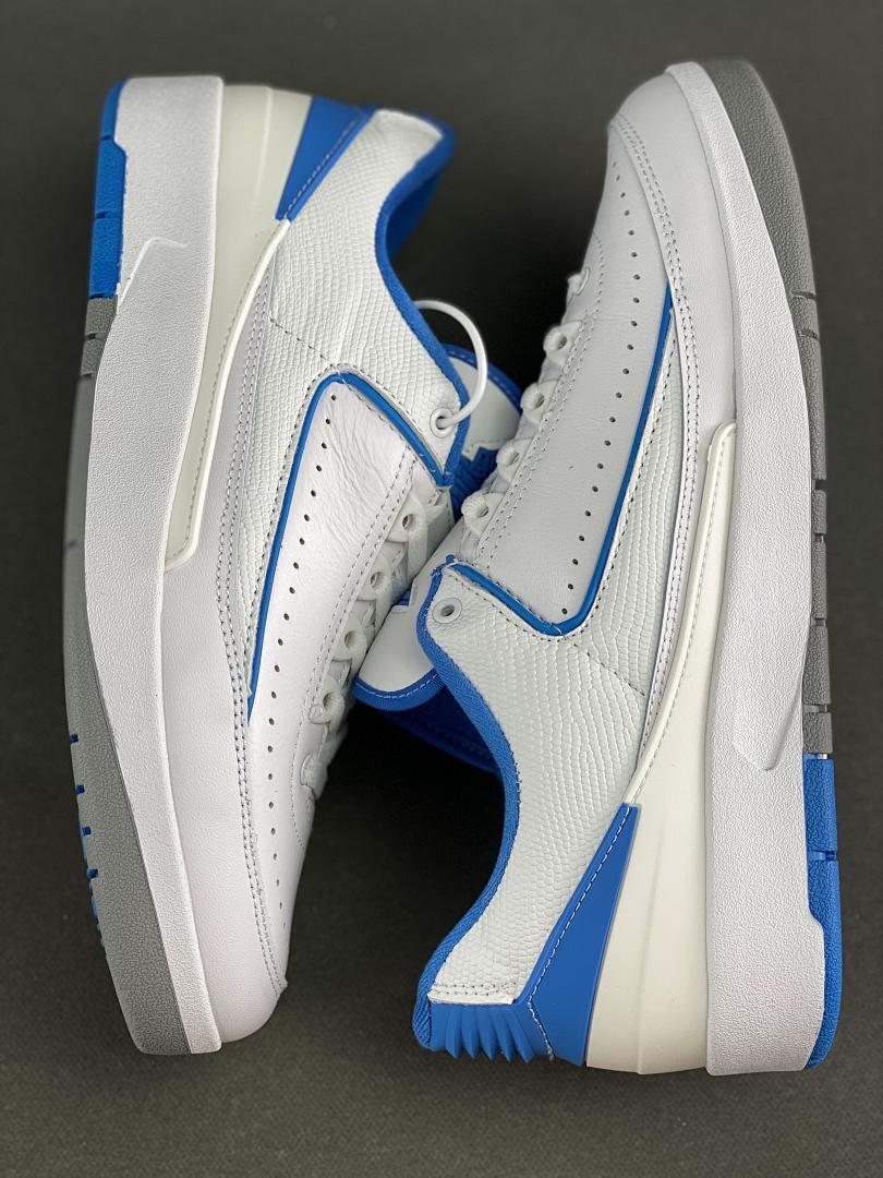 Nike Air Jordan 2 Low 'University Blue' Men's Sneakers DX4401-104 - White Royal Blue Grey Retro Basketball Shoes