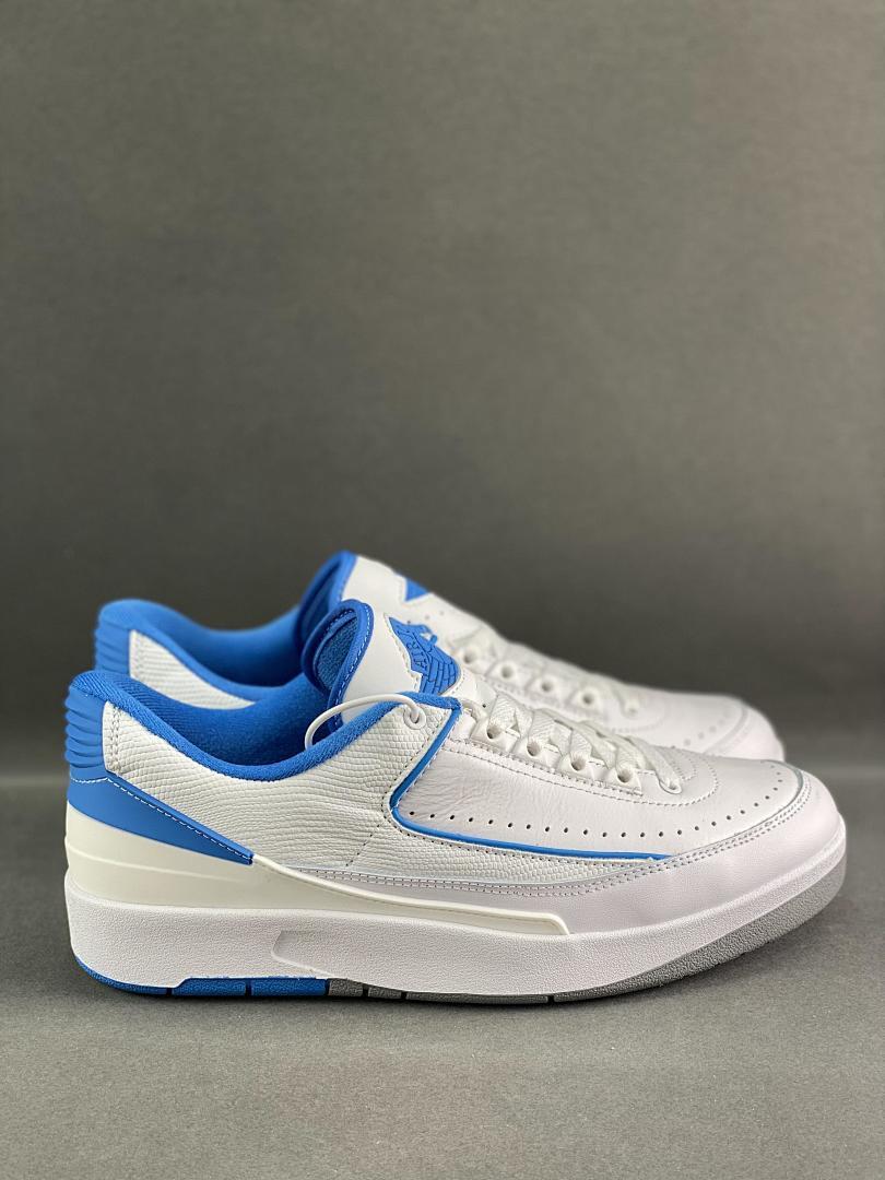 Nike Air Jordan 2 Low 'University Blue' Men's Sneakers DX4401-104 - White Royal Blue Grey Retro Basketball Shoes