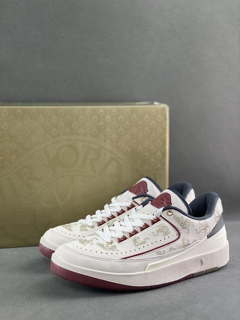 Nike Air Jordan 2 Low Year of the Dragon Sail White Red Gold Sneakers FJ0627-100 Men's Women's Trainers