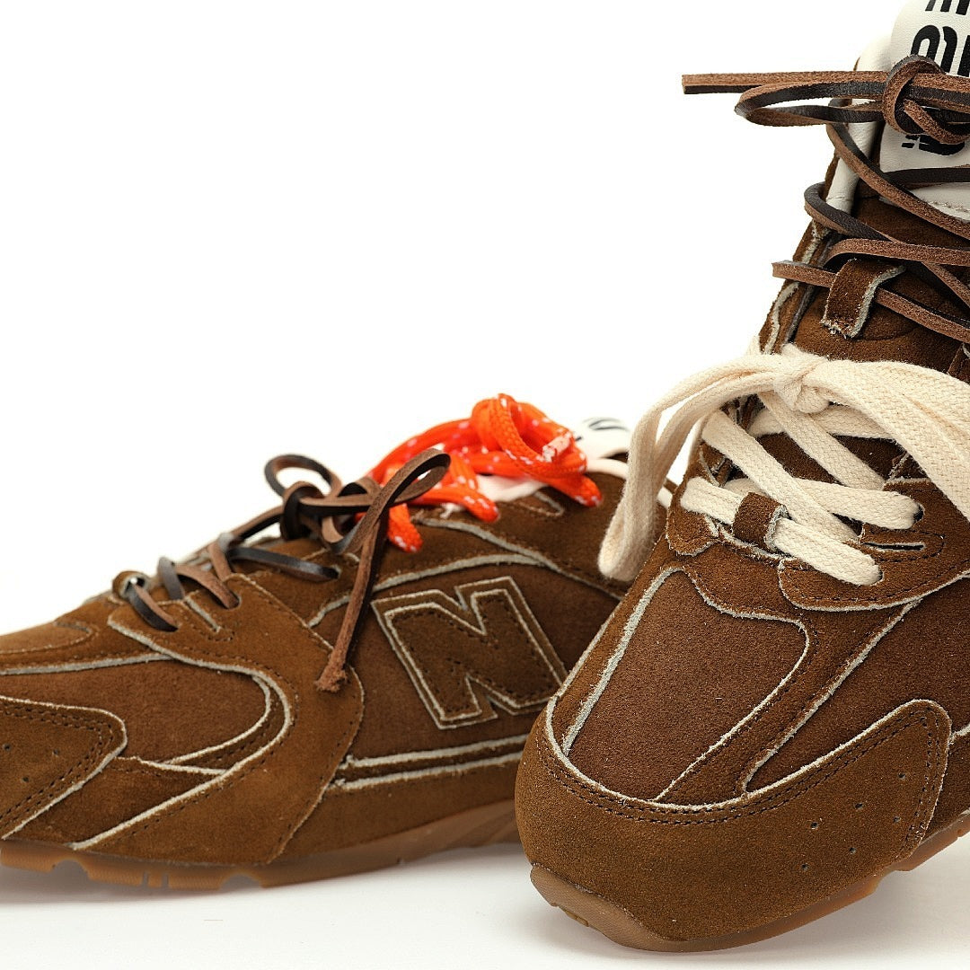 New Balance x AURALEE 860v2 Brown ML860AL2 Men's Running Shoes Suede Distressed Sneakers