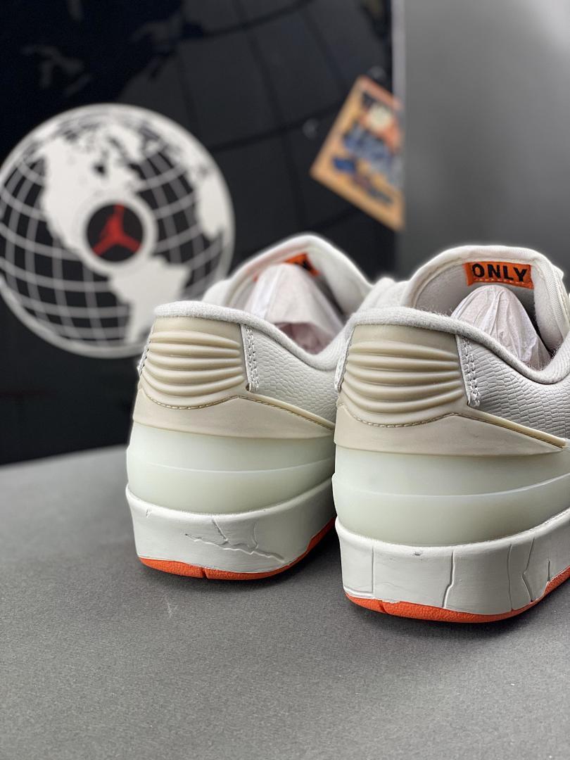 J Balvin x Air Jordan 2 Retro Low 'Celestine Blue' FJ6037-117. Nike AJ2 Low Light Grey Cream Orange Suede Sneakers Trainers Men's Women's J Balvin Shoes.