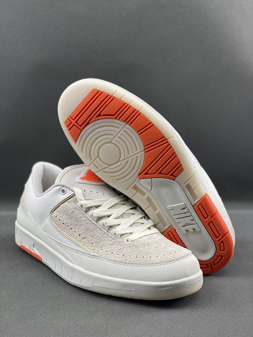 J Balvin x Air Jordan 2 Retro Low 'Celestine Blue' FJ6037-117. Nike AJ2 Low Light Grey Cream Orange Suede Sneakers Trainers Men's Women's J Balvin Shoes.