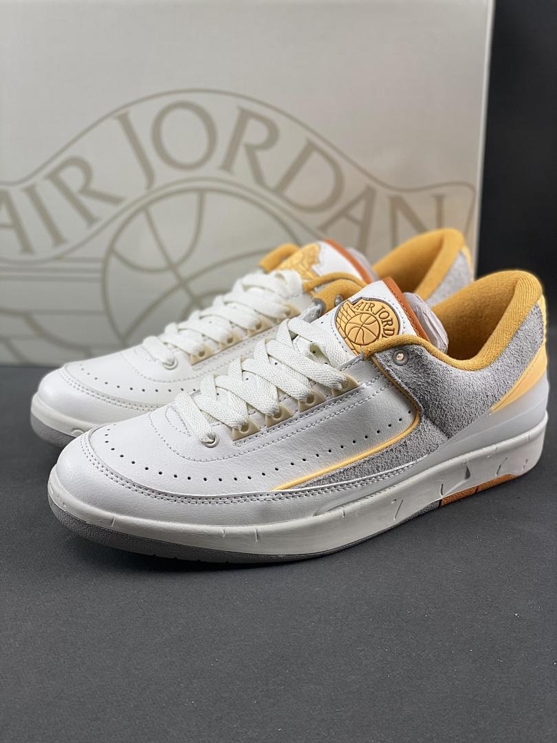 Nike Air Jordan 2 Low Cement Grey DR8884-100 White Grey Sail Gold Men's Sneakers