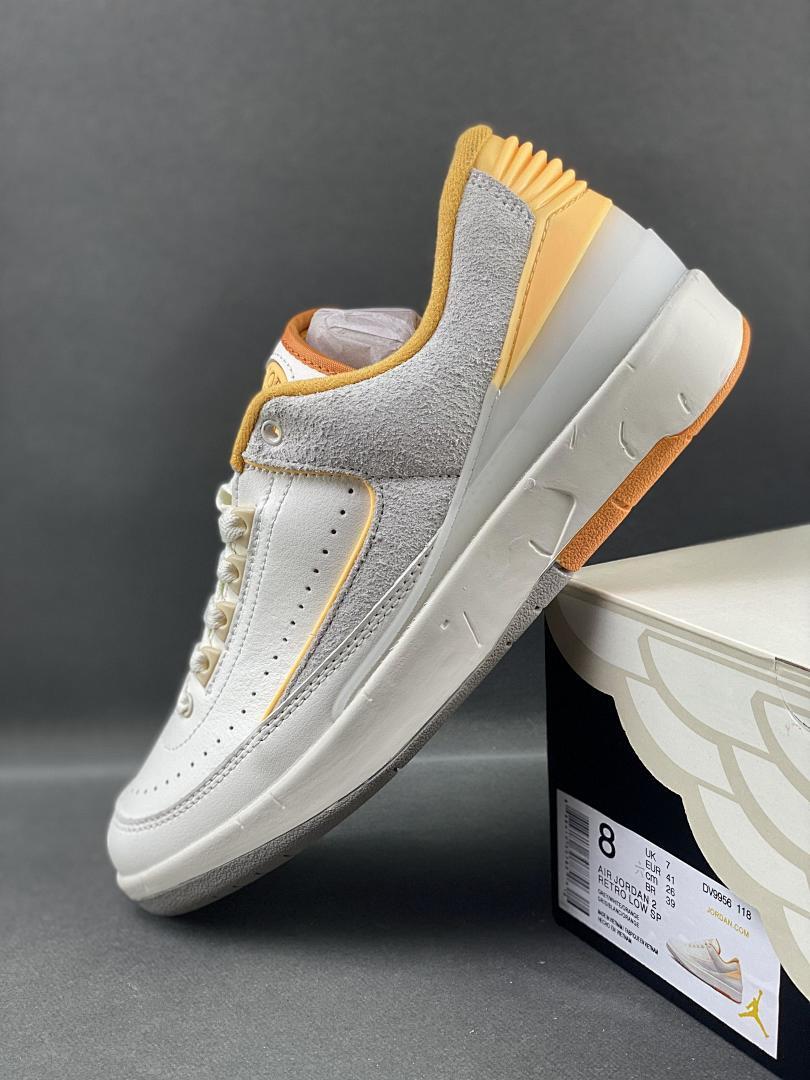 Nike Air Jordan 2 Low Cement Grey DR8884-100 White Grey Sail Gold Men's Sneakers