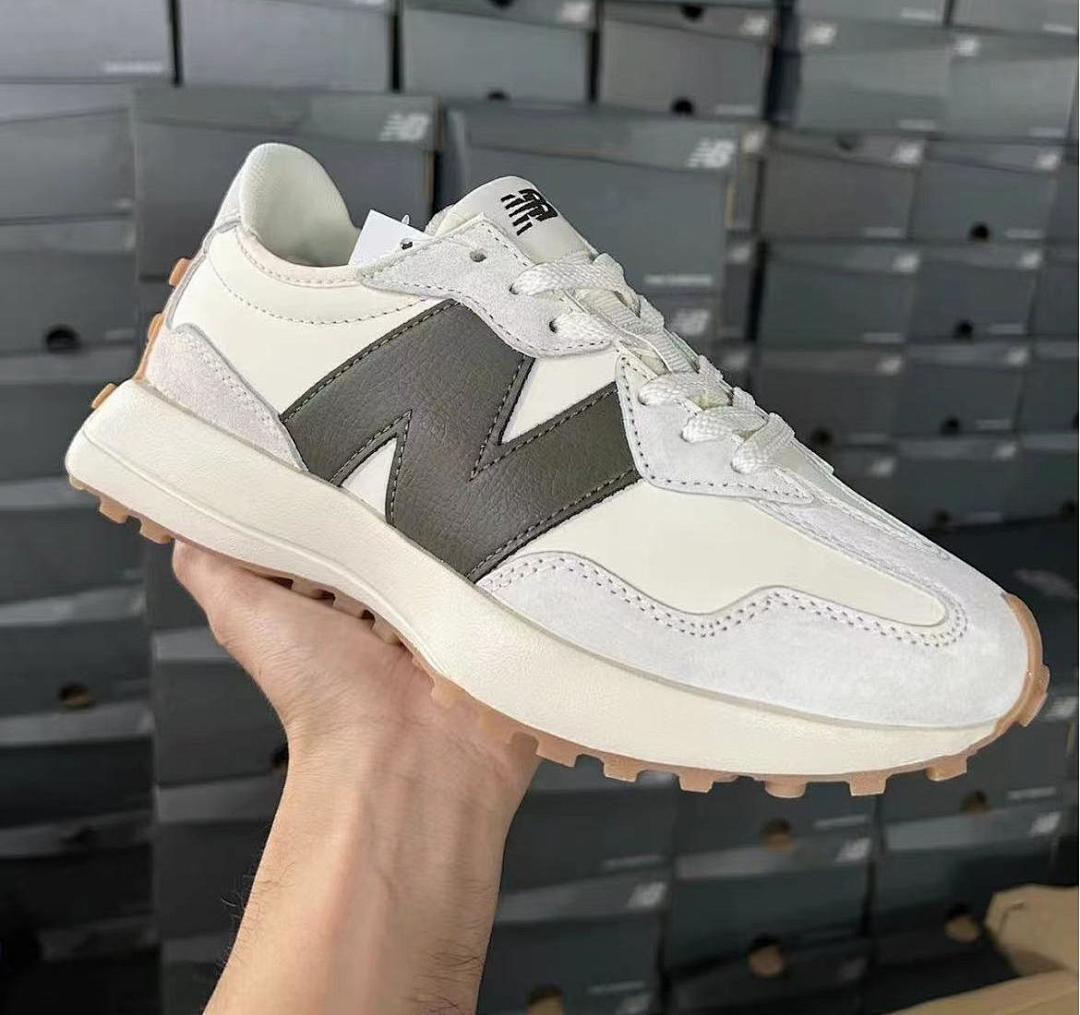 New Balance 327 MS327FE Sea Salt Deep Olive Rain Cloud Off-White Khaki Gum Sole Lifestyle Sneakers Men's Women's Casual Shoes