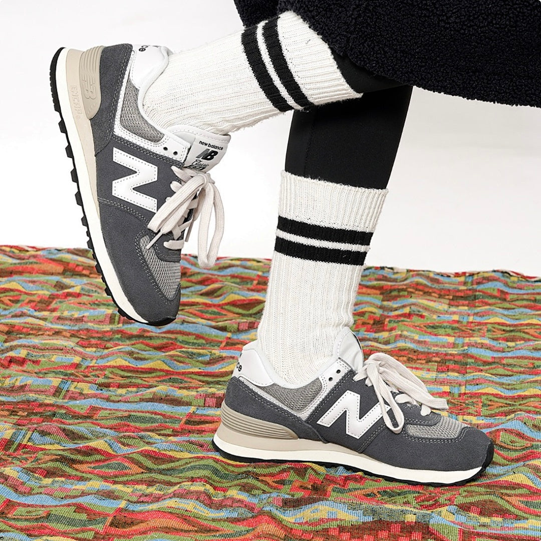 New Balance 574 Classic Lifestyle Sneakers Shoes ML574EVG Castlerock Grey White
