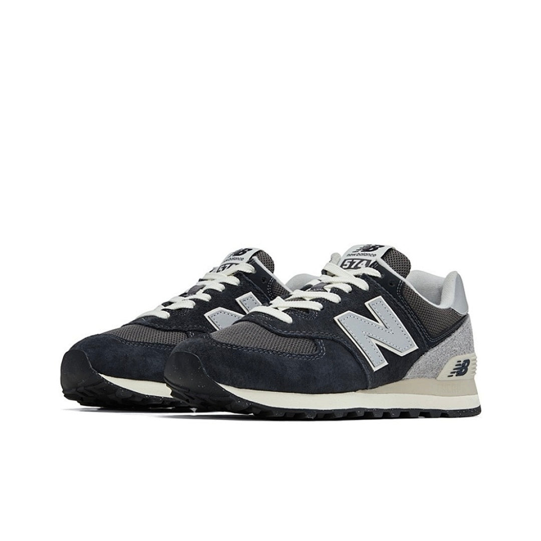 New Balance 574 Core Men's Women's Lifestyle Sneakers ML574EVG Navy Grey White Suede Mesh ENCAP Classic Shoes