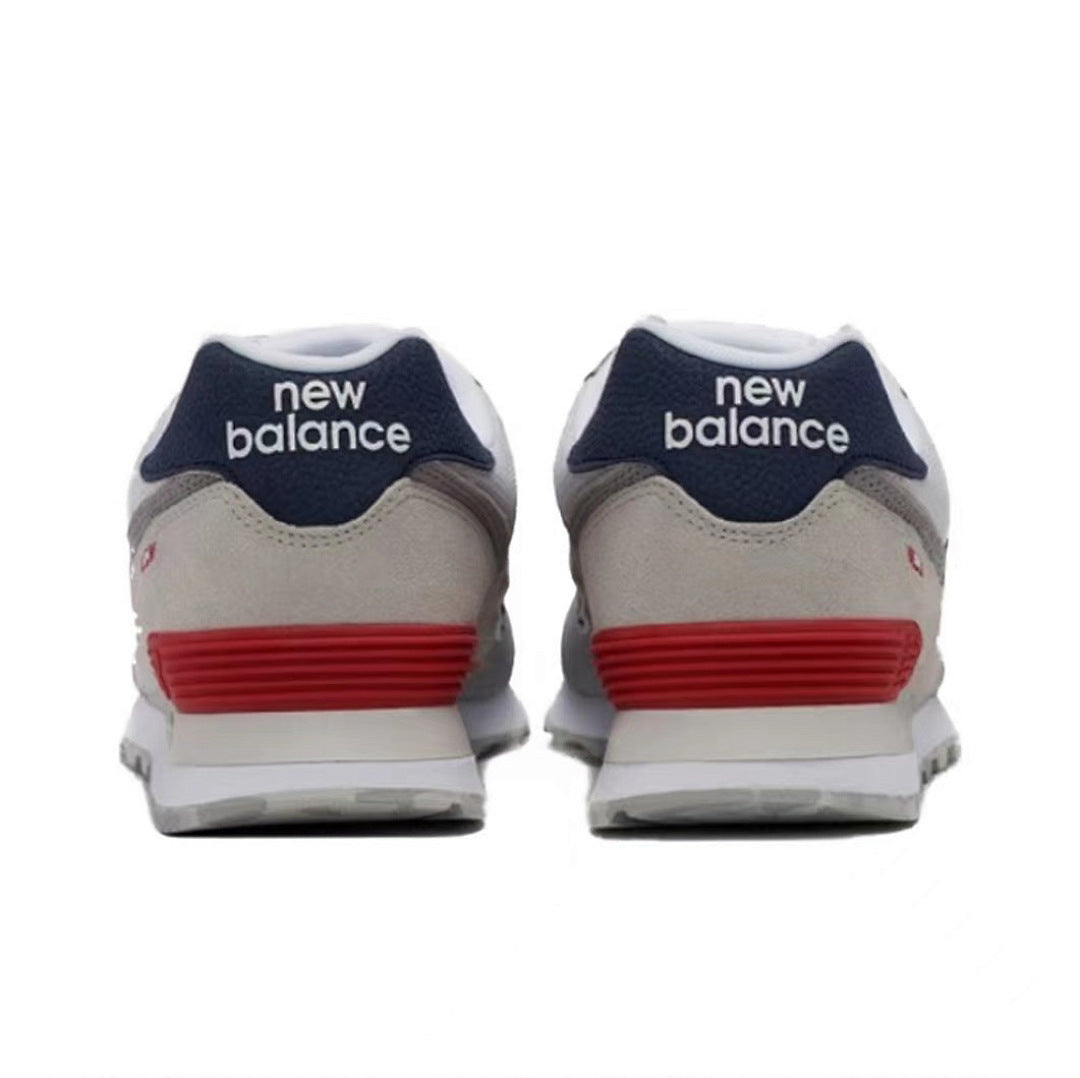 New Balance 574 Lifestyle Sneakers ML574EVG - Castlerock Grey with Navy Blue and Team Red