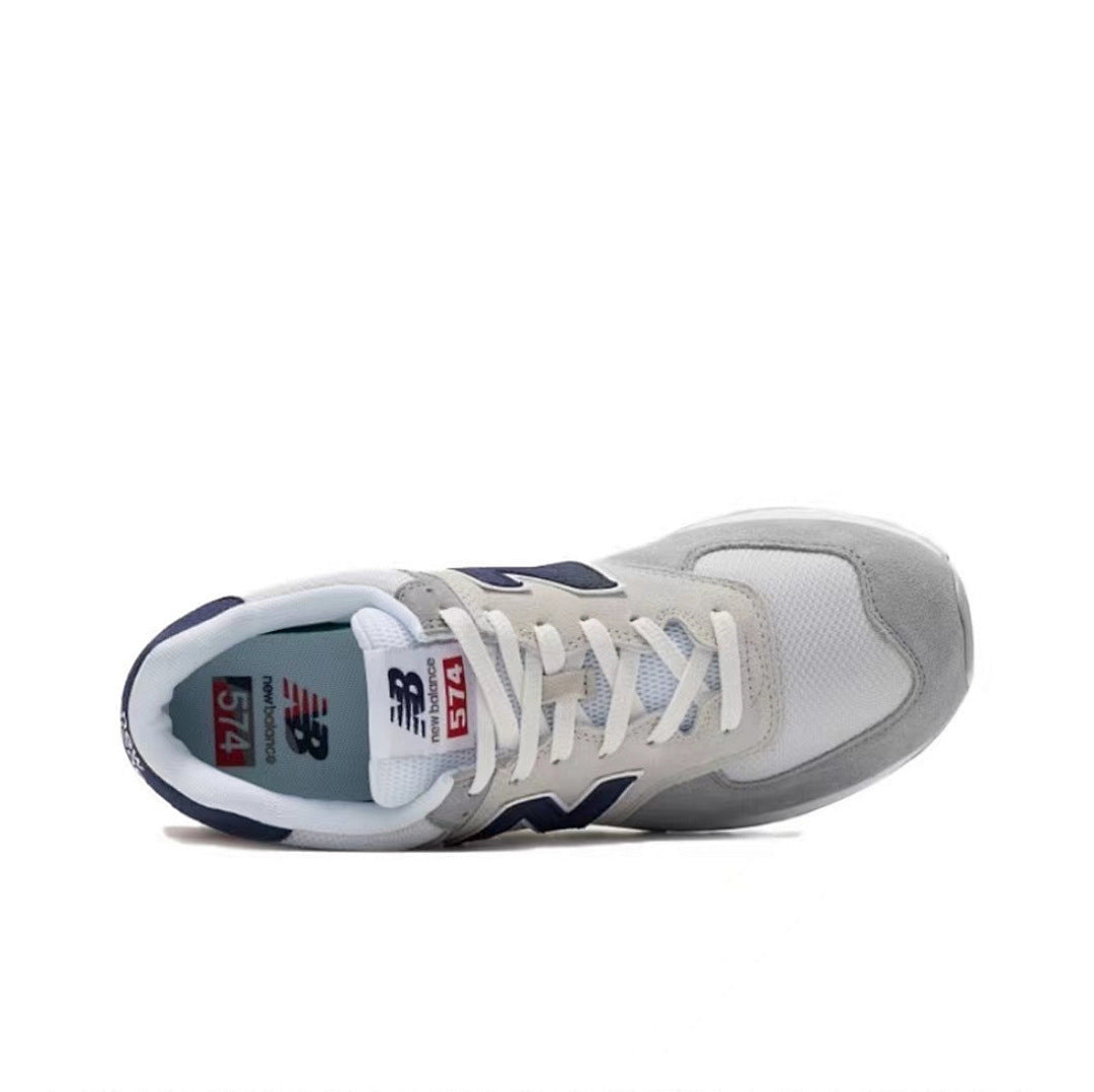 New Balance 574 Lifestyle Sneakers ML574EVG - Castlerock Grey with Navy Blue and Team Red