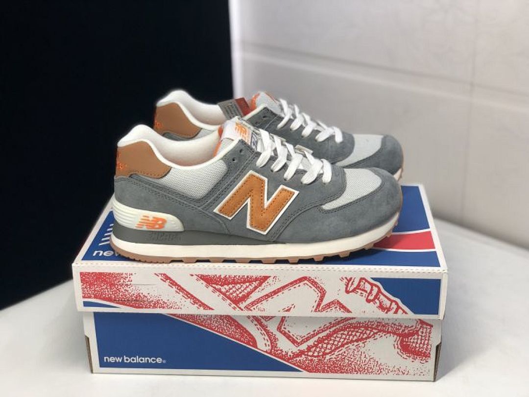 New Balance 574 Grey Orange ML574ERB Men's Lifestyle Sneakers