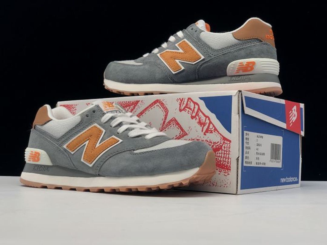 New Balance 574 Grey Orange ML574ERB Men's Lifestyle Sneakers