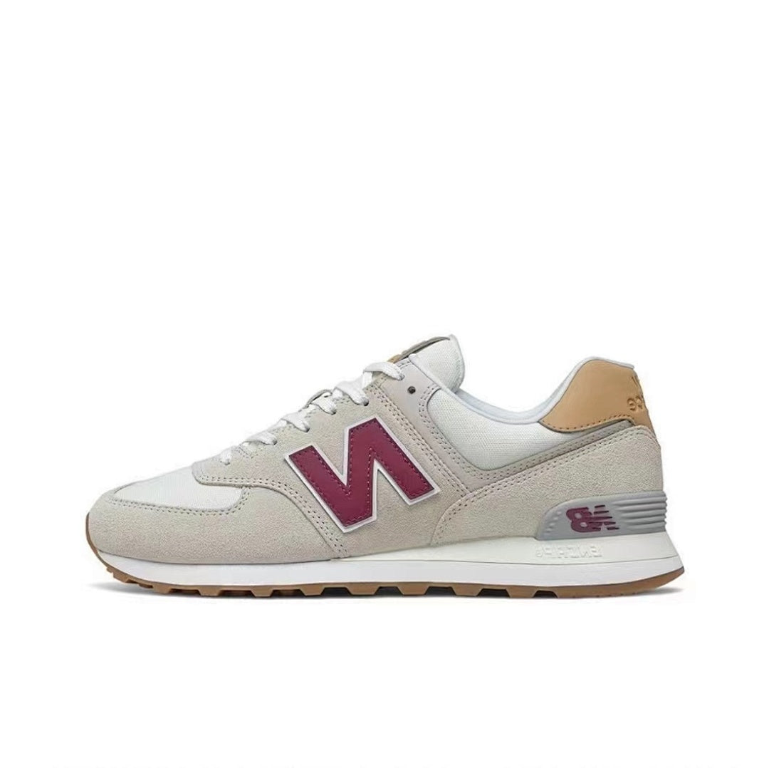 New Balance 574 Moonbeam Burgundy Tan ML574LGDA Classic Lifestyle Sneakers Shoes