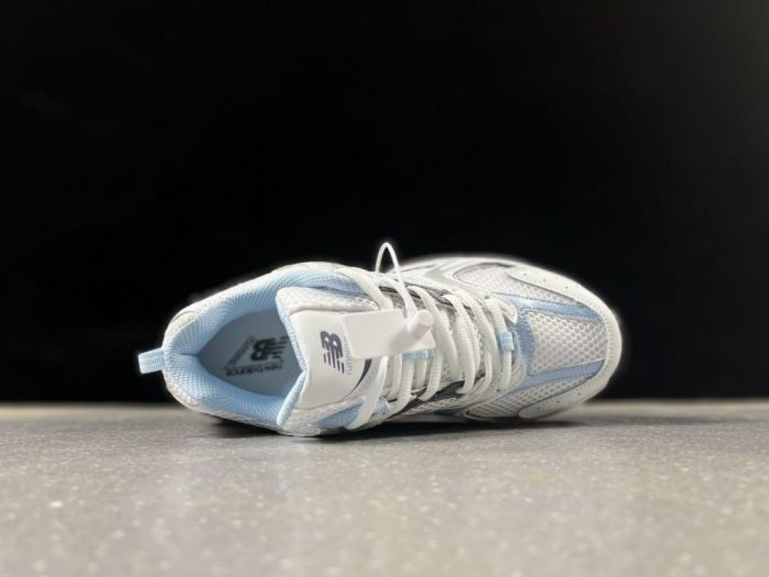 New Balance 530 White Silver Light Blue Retro Running Sneakers MR530AA