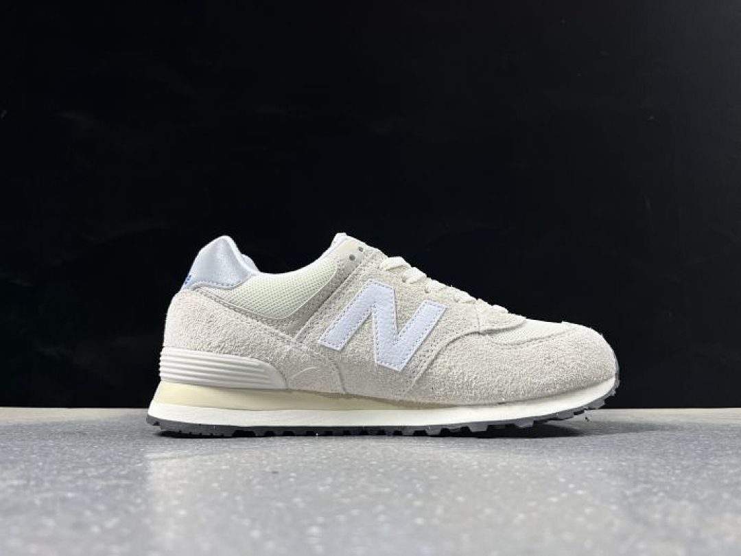 New Balance 574 Sea Salt with Classic Grey Suede Mesh Lifestyle Sneakers Men's Women's Classic Retro Shoes