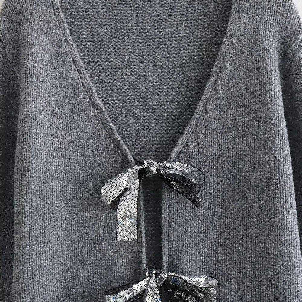 Knitted Cardigan for Womens V-neck Warm
