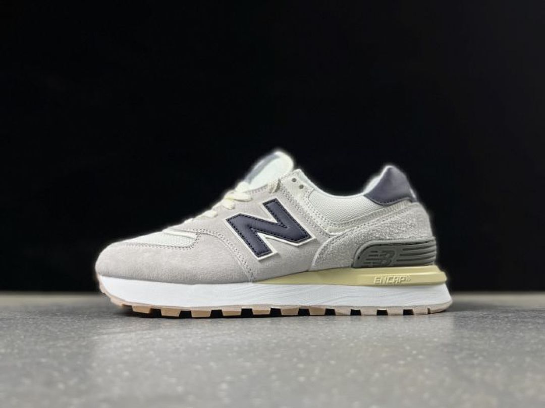 New Balance 574 Stacked Platform Lifestyle Sneakers Women's WL574ZAC Raincloud Eclipse Moonbeam Grey Navy