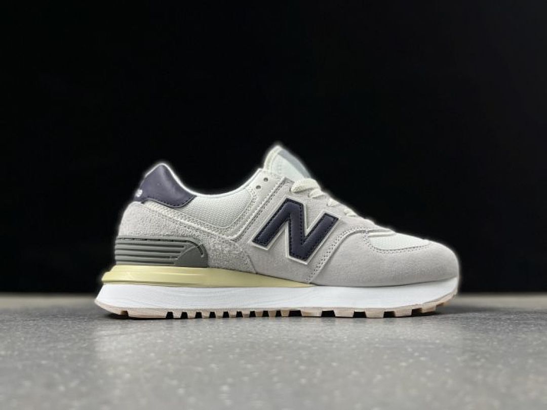 New Balance 574 Stacked Platform Lifestyle Sneakers Women's WL574ZAC Raincloud Eclipse Moonbeam Grey Navy