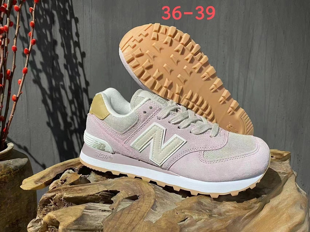 New Balance 574 Women's Lifestyle Sneakers Pink Cream Gum Sole Shoes WL574ZSC