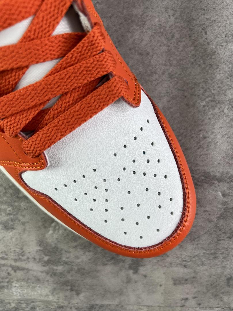 Nike Air Jordan 1 Mid Women's "Starfish" Orange White Sneakers BQ6472-104