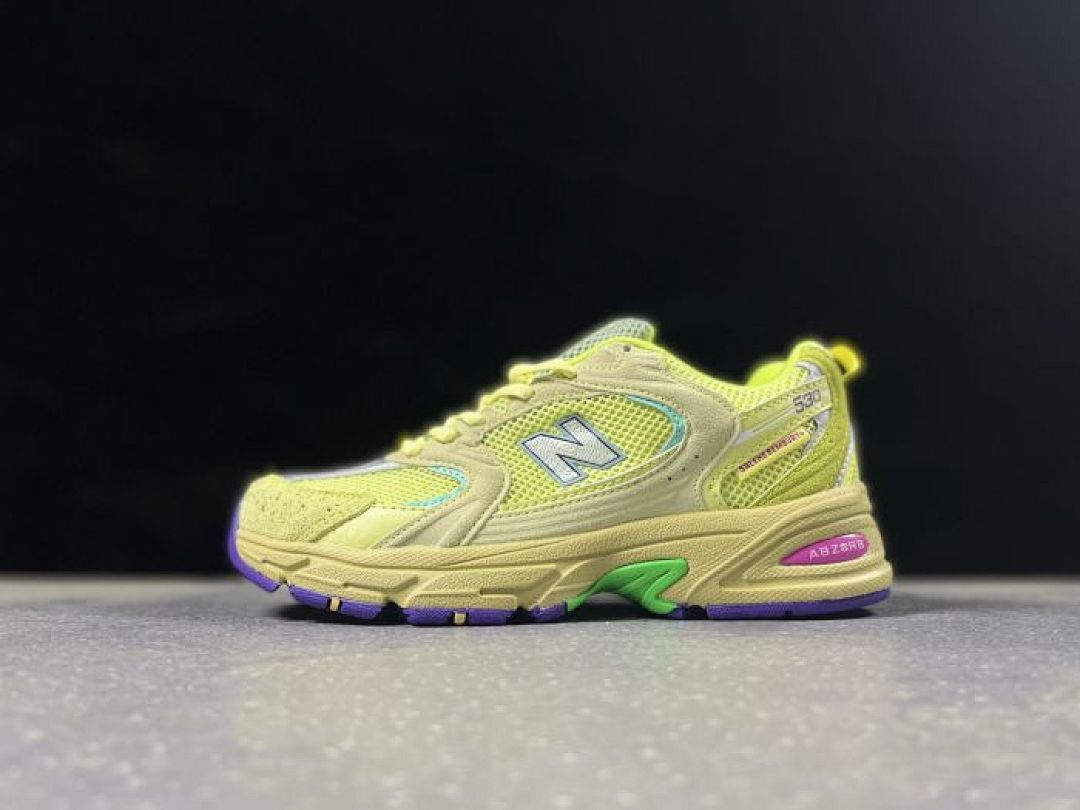 New Balance 530 MR530GN Lime Glo Cream Yellow Green Purple ABZORB Running Lifestyle Shoes Sneakers