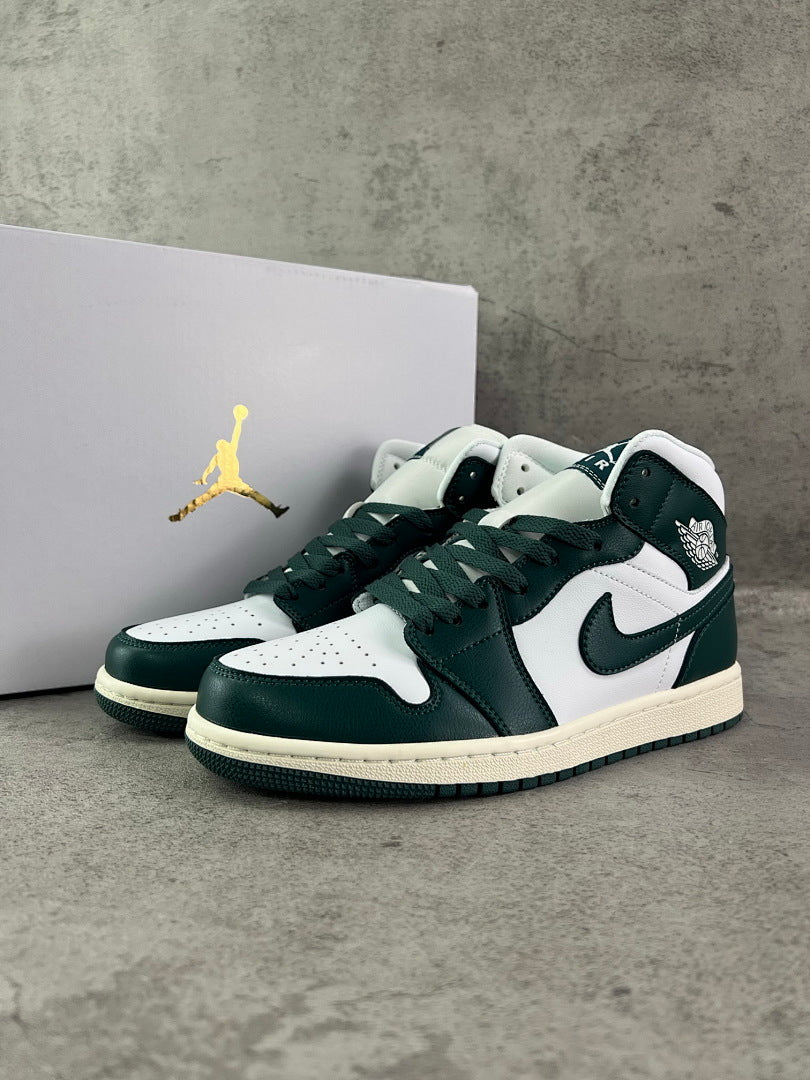 Nike Air Jordan 1 Mid Noble Green (554724-301) - Green White Sail Men's Women's Lifestyle Sneakers Basketball Shoes