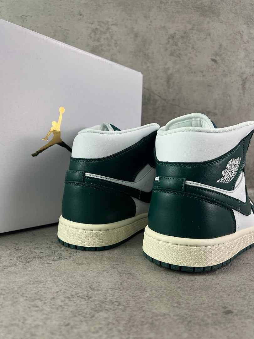 Nike Air Jordan 1 Mid Noble Green (554724-301) - Green White Sail Men's Women's Lifestyle Sneakers Basketball Shoes