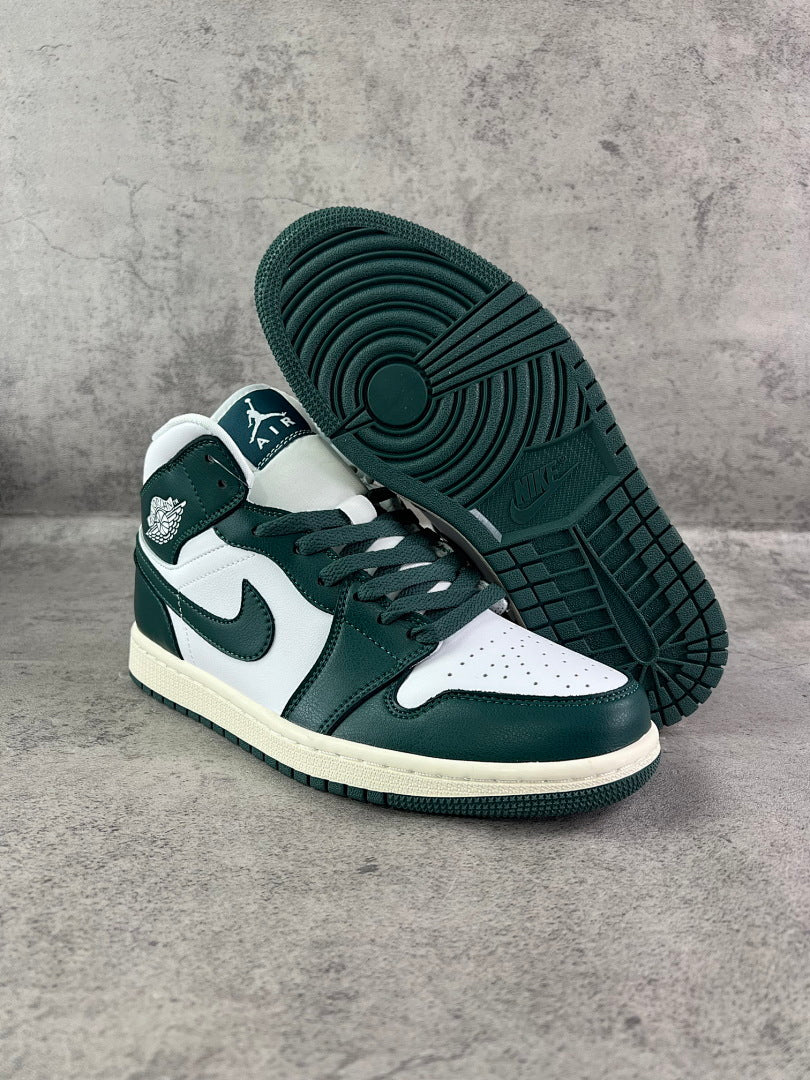 Nike Air Jordan 1 Mid Noble Green (554724-301) - Green White Sail Men's Women's Lifestyle Sneakers Basketball Shoes