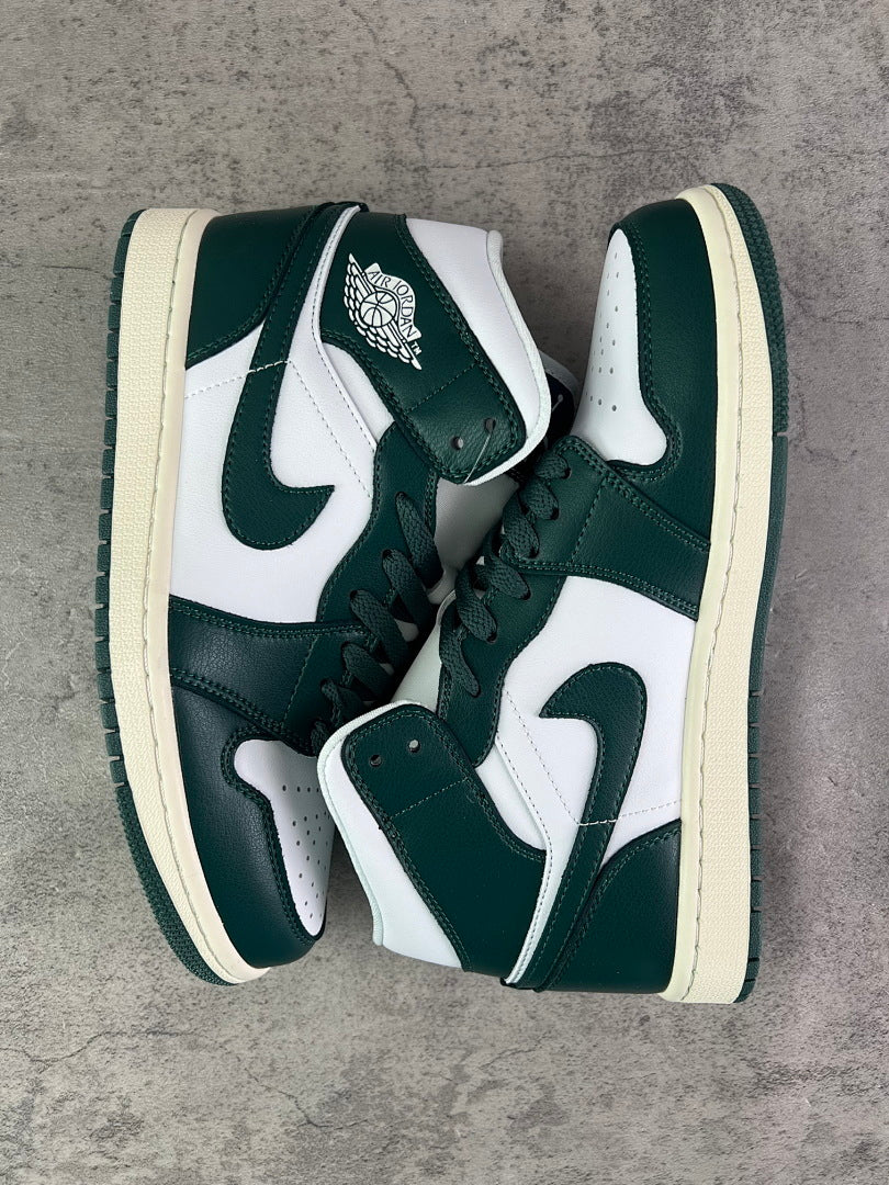 Nike Air Jordan 1 Mid Noble Green (554724-301) - Green White Sail Men's Women's Lifestyle Sneakers Basketball Shoes
