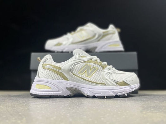 New Balance 530 White Gold Metallic Running Shoes Trainers Unisex MR530CC