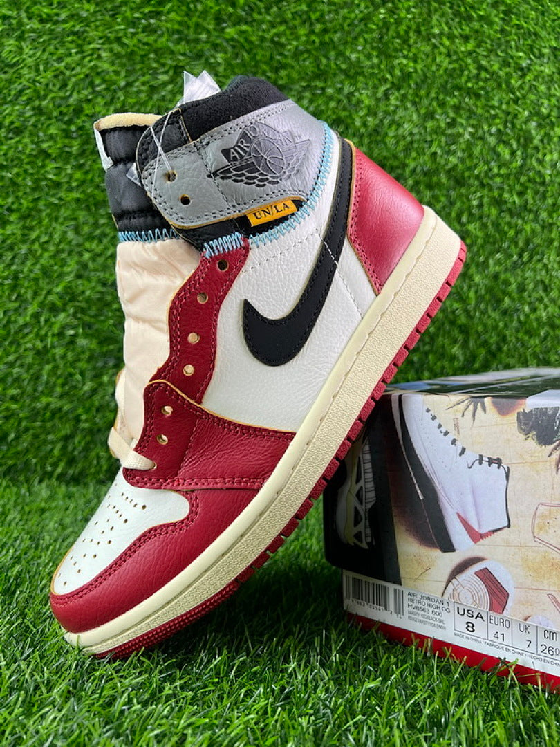 Nike Air Jordan 1 Retro High OG Union LA Varsity Red Red Toe BV1300-106 Men's Sneakers