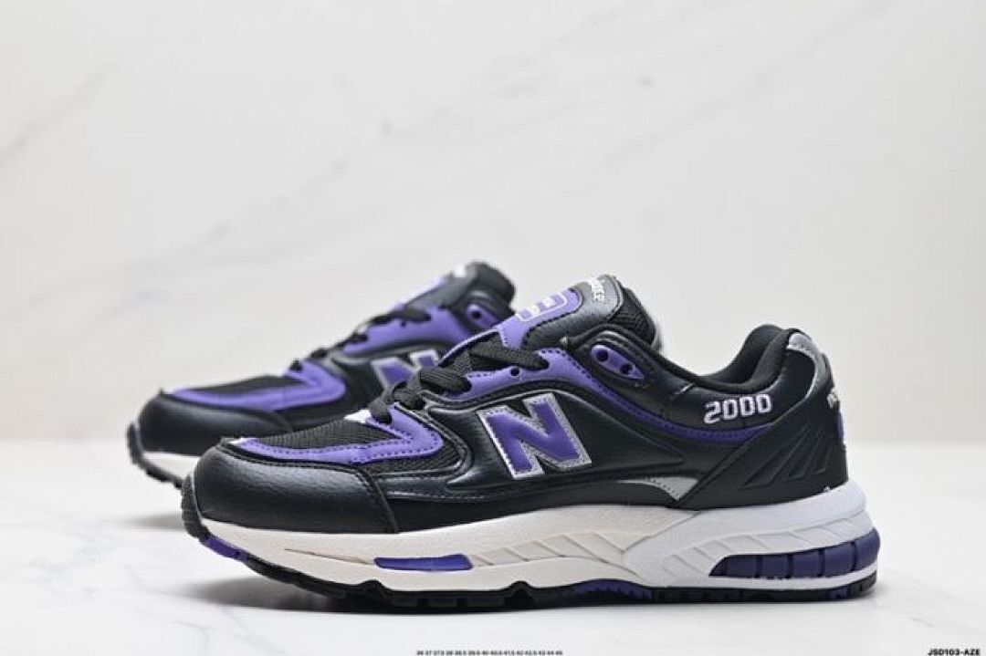 New Balance "2000" Black Purple White Unisex Running Lifestyle Sneakers Shoes Trainers