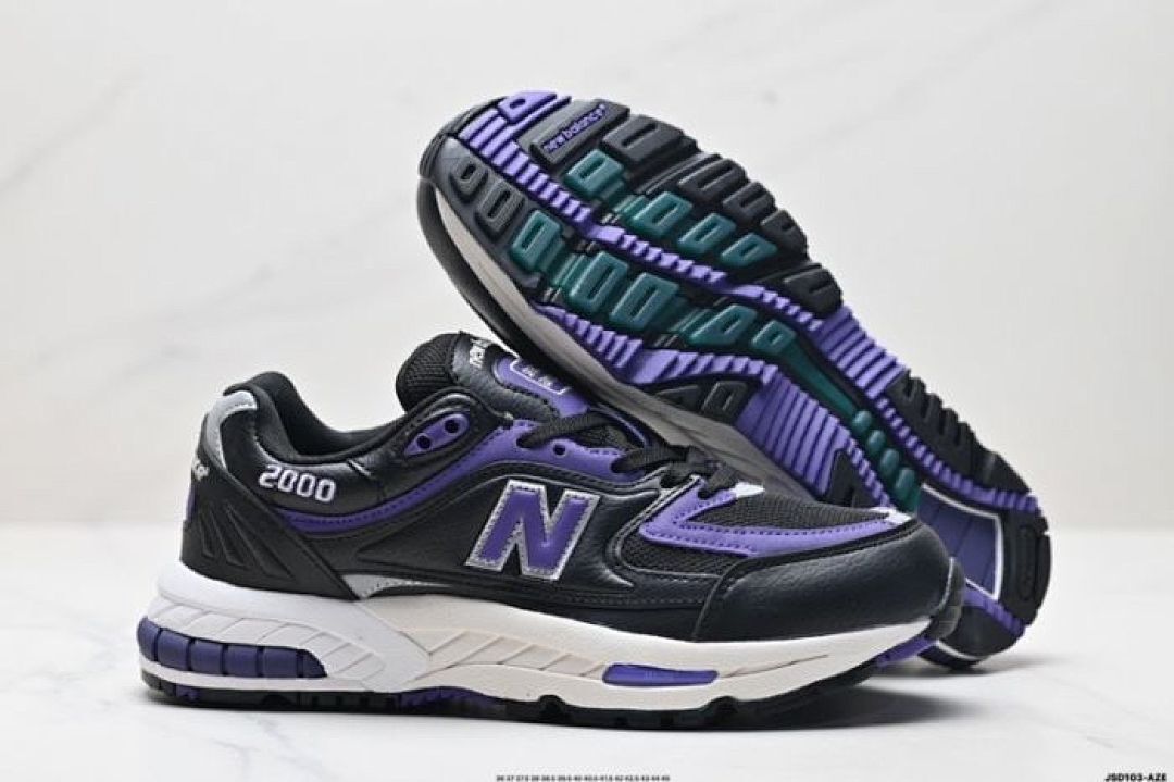 New Balance "2000" Black Purple White Unisex Running Lifestyle Sneakers Shoes Trainers