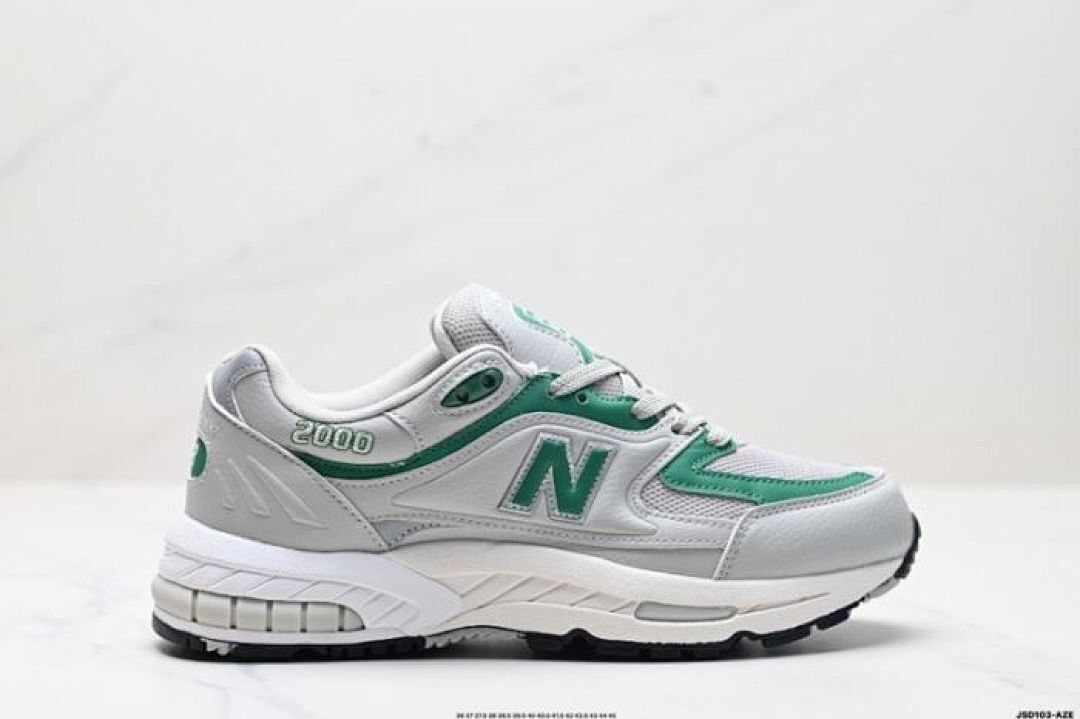 New Balance 2000 Grey Green Athletic Running Shoes Trainers