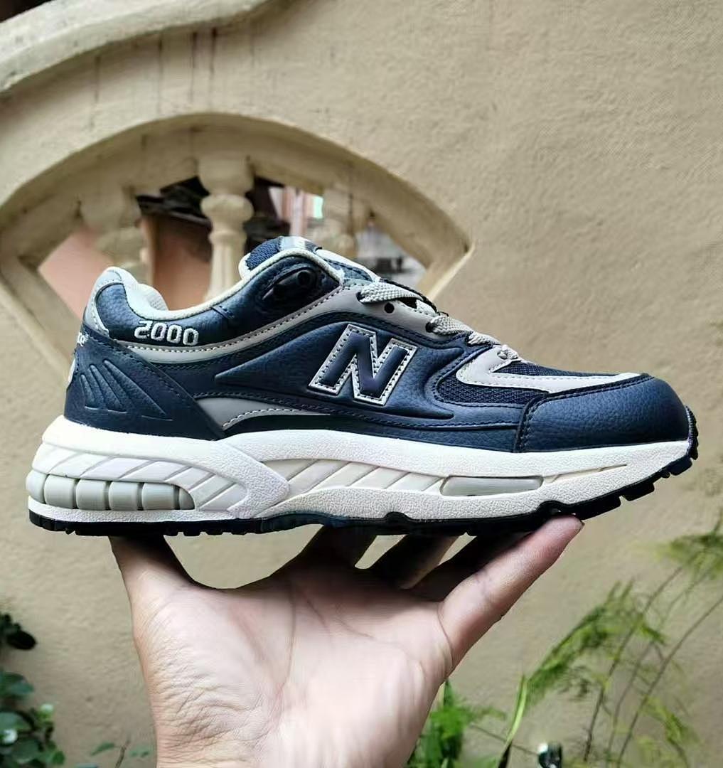 New Balance 2000 Navy Grey Silver Cream Running Shoes Trainers Sneakers Men's Women's