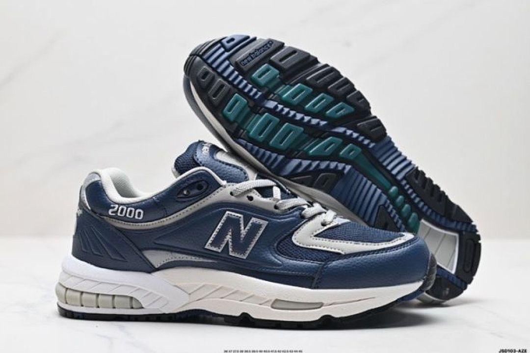 New Balance 2000 Navy Grey Silver Cream Running Shoes Trainers Sneakers Men's Women's