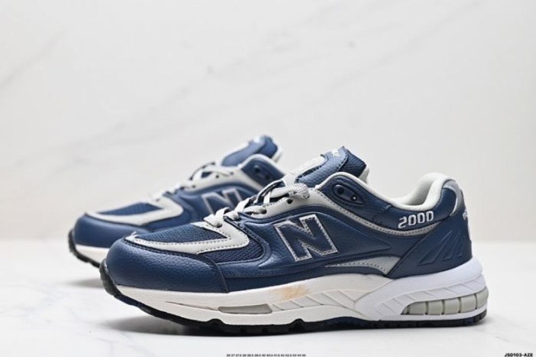 New Balance 2000 Navy Grey Silver Cream Running Shoes Trainers Sneakers Men's Women's