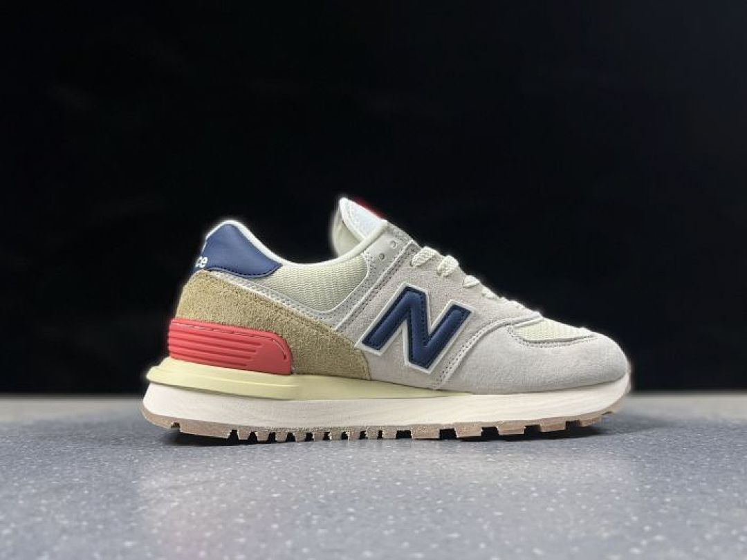 New Balance 574 Legacy Light Grey Navy Red Tan Cream Unisex Lifestyle Sneakers Trainers