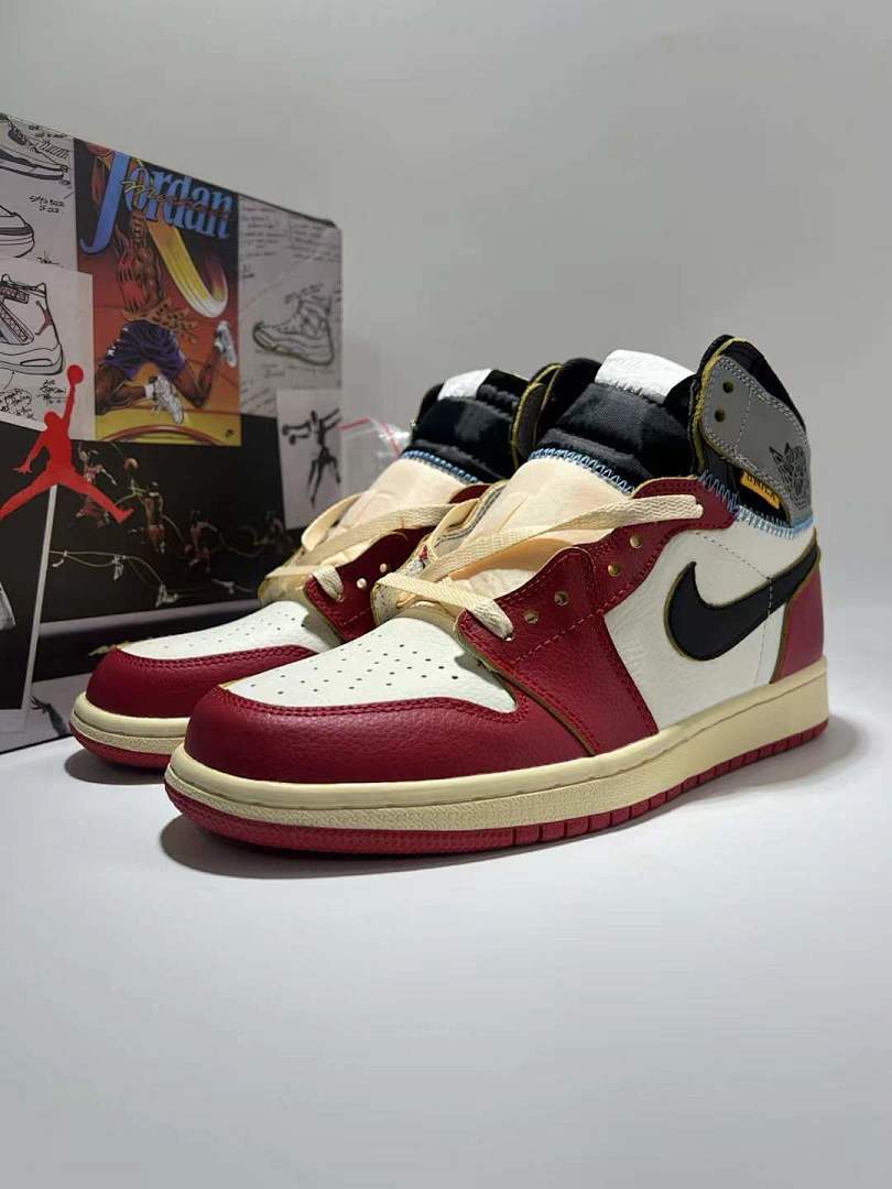 Nike Air Jordan 1 Retro High OG Union LA Varsity Red Black Toe Chicago BV1300-106 Men's Sneakers