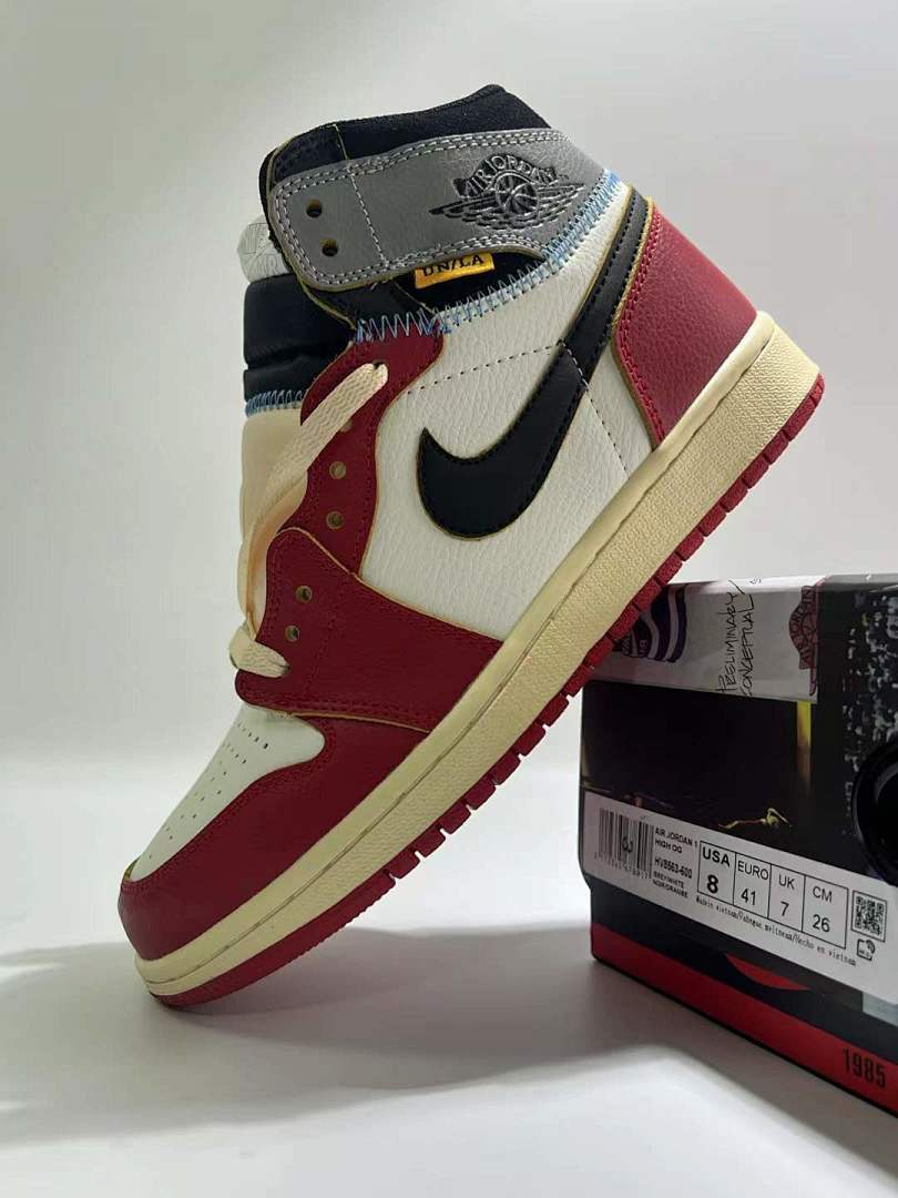 Nike Air Jordan 1 Retro High OG Union LA Varsity Red Black Toe Chicago BV1300-106 Men's Sneakers