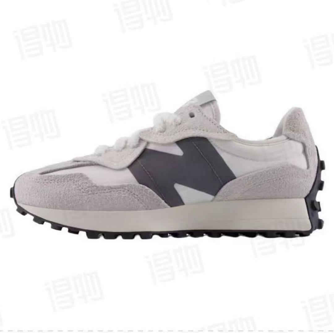 New Balance 327 White Grey Castlerock Cream Shaggy Laces Sneakers MS327LK1