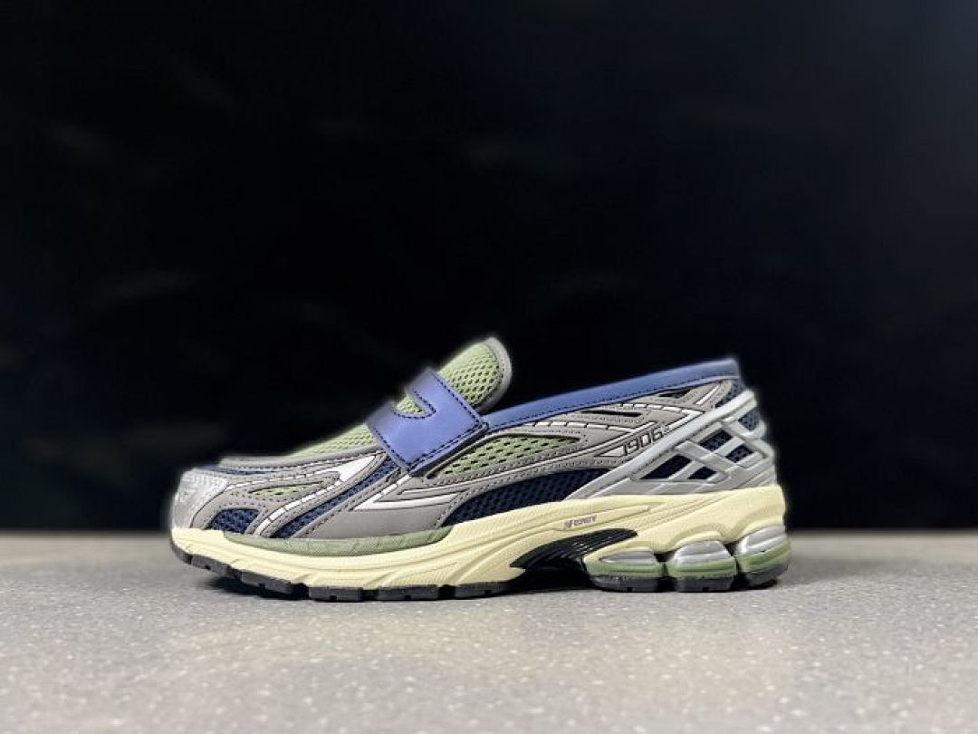 New Balance 1906L Loafer Slip-On Shoes Olive Green Navy Silver N-ERGY