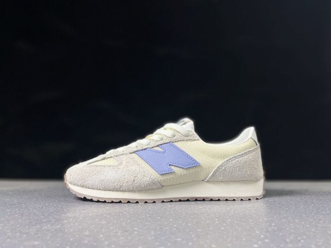 New Balance 320 Angora Natural Indigo U320AE Retro Running Shoes Cream Blue Suede Mesh Trainers