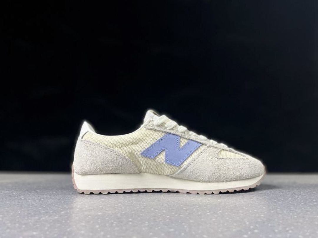 New Balance 320 Angora Natural Indigo U320AE Retro Running Shoes Cream Blue Suede Mesh Trainers