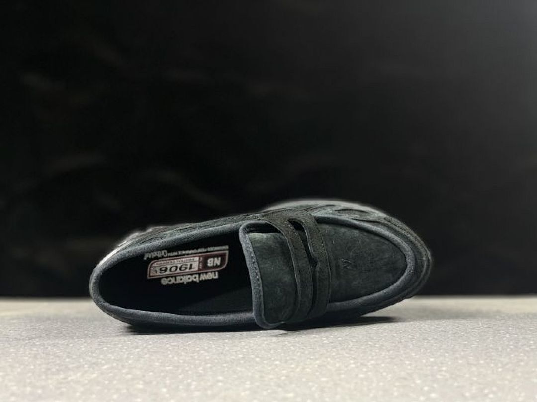 New Balance 1906L Triple Black Suede Loafer Slip-On Shoes M1906LNB