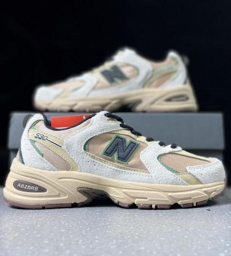 New Balance 530 MR530EM ABZORB Running Shoes Trainers Sneakers - Cream Beige Green Moonbeam Stoneware