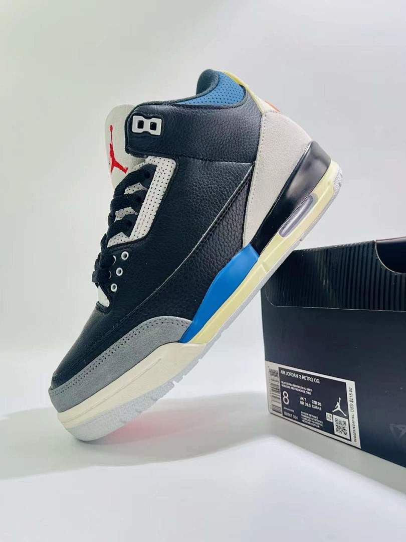 A Ma Maniére x Air Jordan 3 Retro SP Black Friends & Family Exclusive Sneakers AJ3 Dark Black Blue Grey White Men's Basketball Shoes