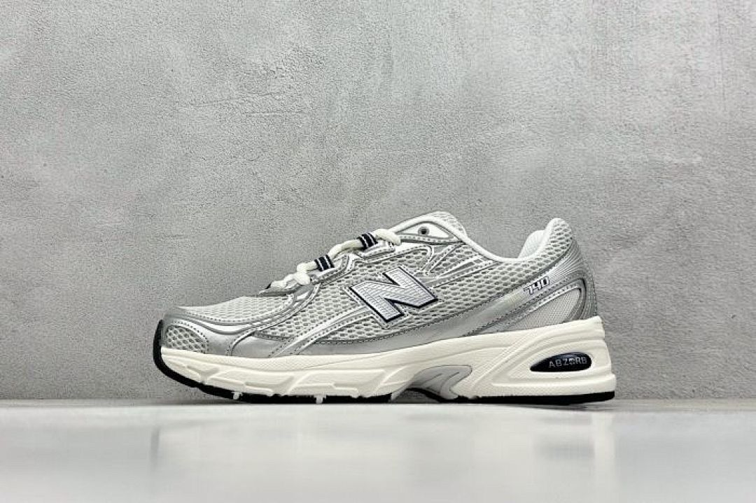 New Balance 740 Silver Metallic White Mesh Retro Running Shoes ABZORB Sneakers Trainers