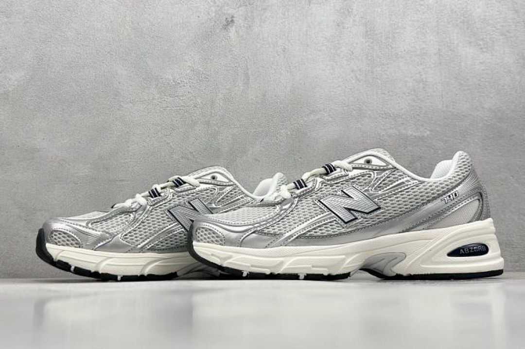 New Balance 740 Silver Metallic White Mesh Retro Running Shoes ABZORB Sneakers Trainers